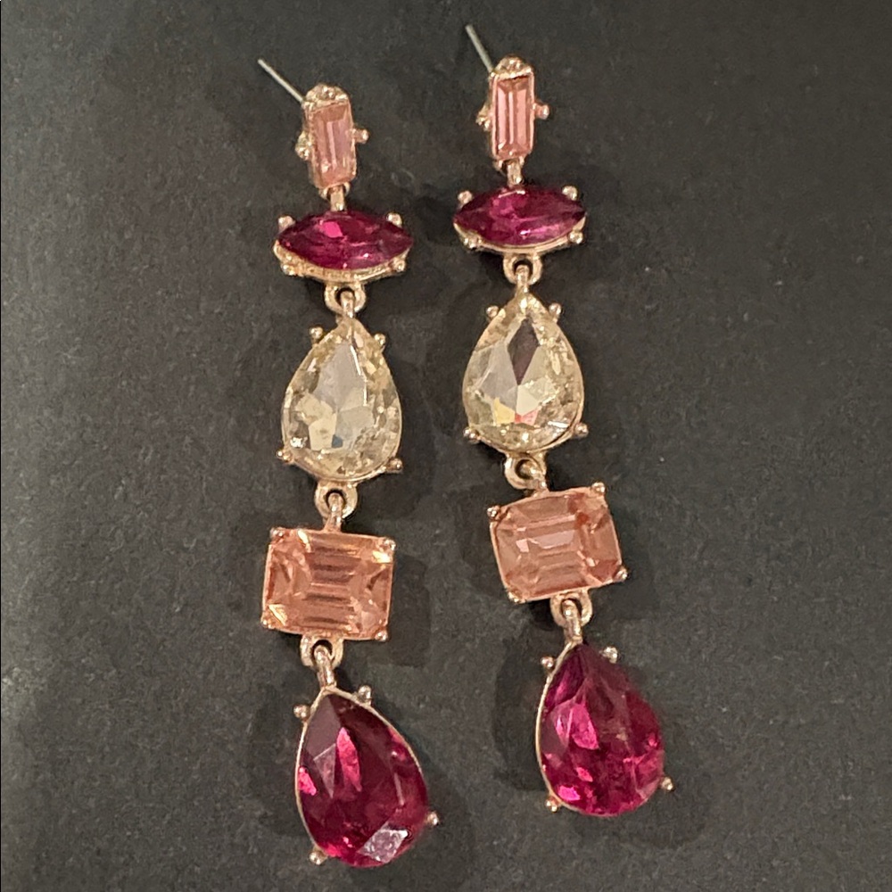 Guess Red and Pink Dangle Earrings